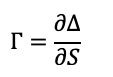 Formula for the gamma of an option