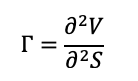 Formula for the gamma of an option
