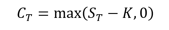 Payoff formula for a call option