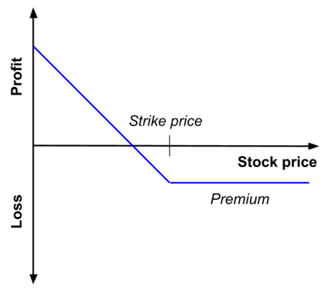 Profit and loss (P&L) as a function of the price of the underlying asset at maturity