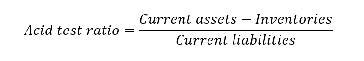 Acid test ratio