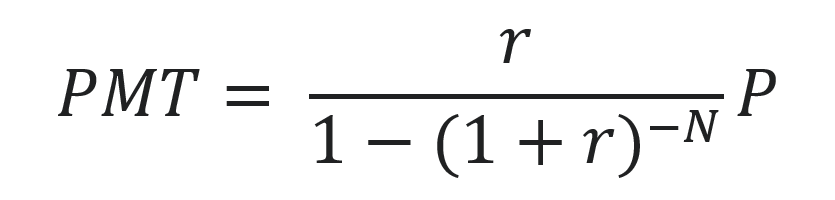 Formula for the periodic mortgage payment