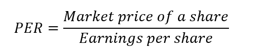 Price earnings ratio (PER)