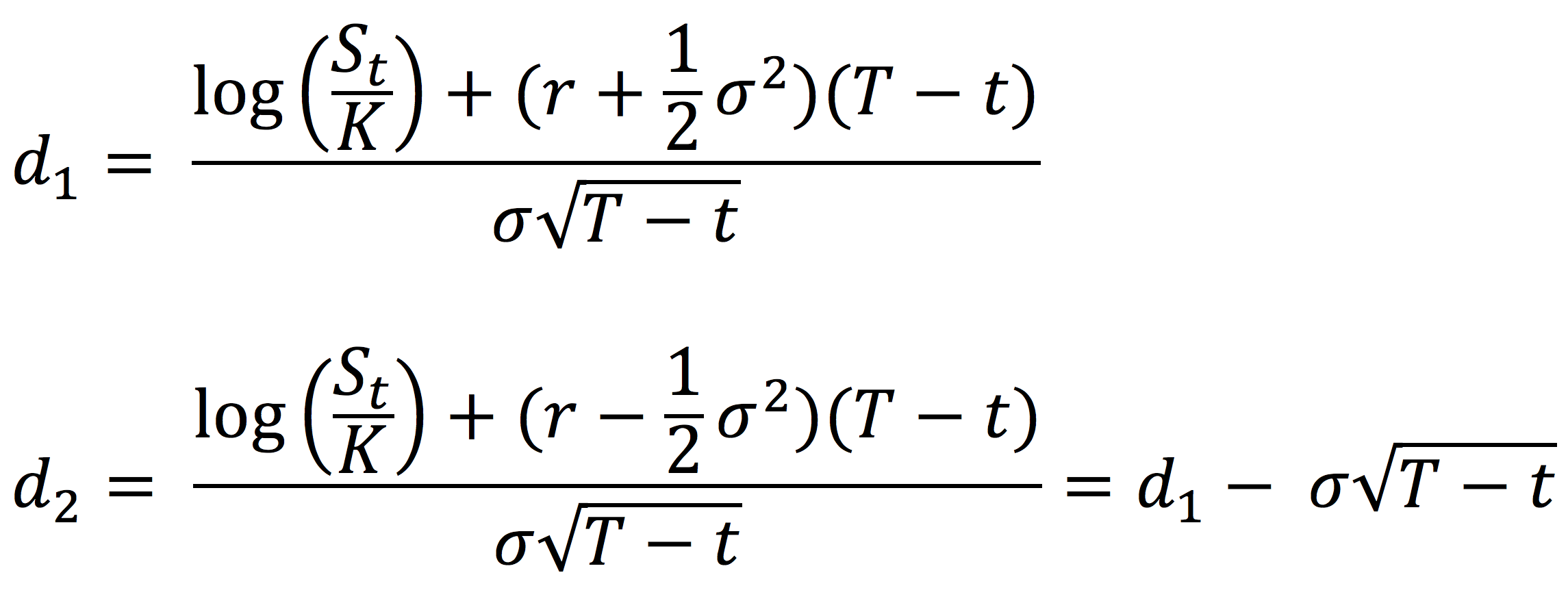 call option d1 d2