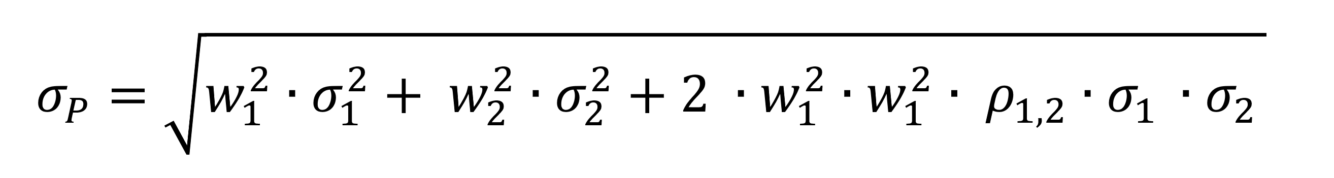 Standard deviation of the return of a two-asset portfolio