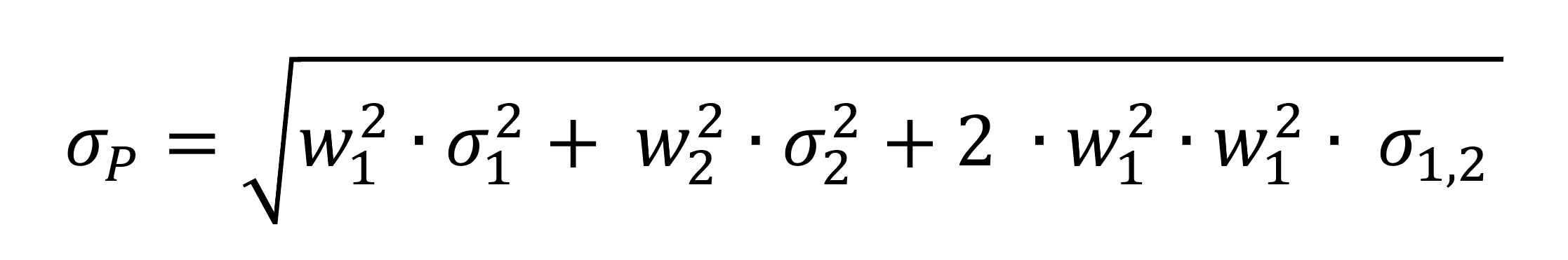 Standard deviation of the return of a two-asset portfolio