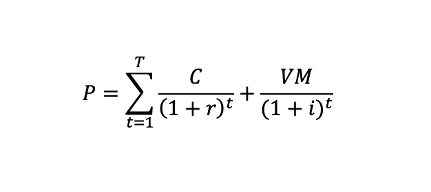  Formula for the price of the bond