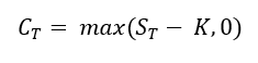 Payoff formula for call option