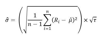 Historical volatility formula