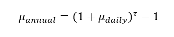 Annualized mean formula