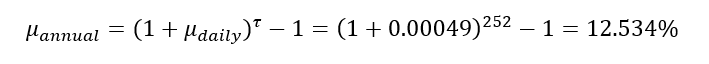 Annualized mean formula