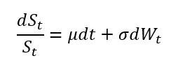 SDE for the geometric Brownian motion (GBM)