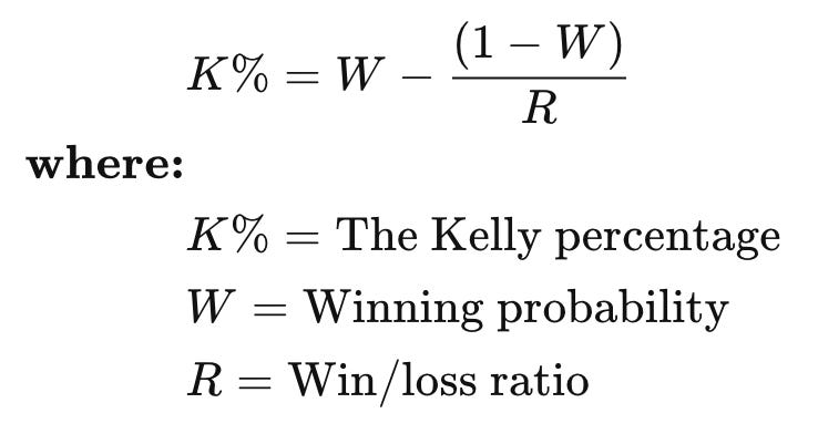 Kelly criterion formula