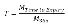 VIX Time to Expiration Formula