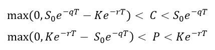 Call and Put option mid-price bounds