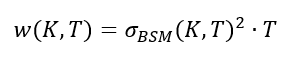 Total implied variance formula