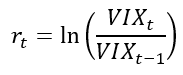 VIX Log Change Formula